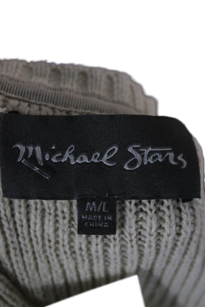 Michael Stars Women Pullover Beige Cotton Boat Neck Long Sleeve Size M