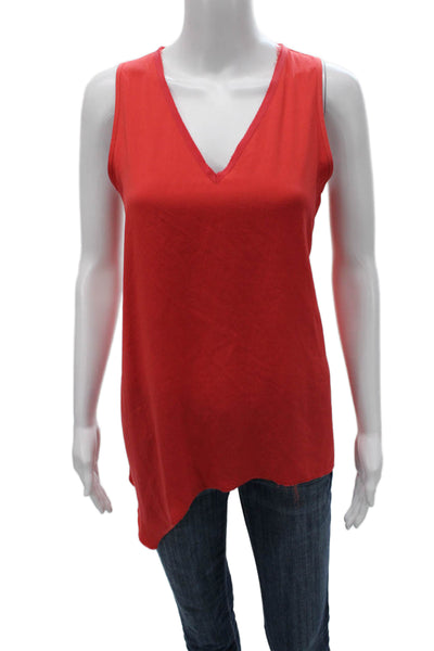 Rag & Bone Womens Tunic Red V-Neck Sleeveless Polyester Size M