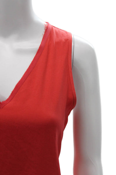 Rag & Bone Womens Tunic Red V-Neck Sleeveless Polyester Size M