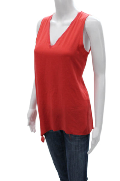 Rag & Bone Womens Tunic Red V-Neck Sleeveless Polyester Size M