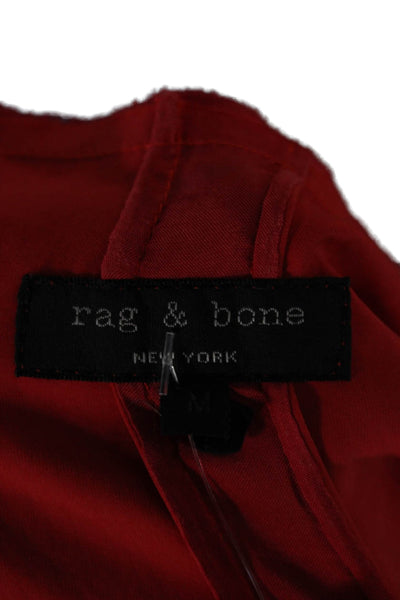 Rag & Bone Womens Tunic Red V-Neck Sleeveless Polyester Size M
