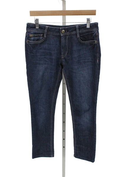 DL1961 Womens Cropped High Rise Blue Jeans Button Cotton Blend Size 29
