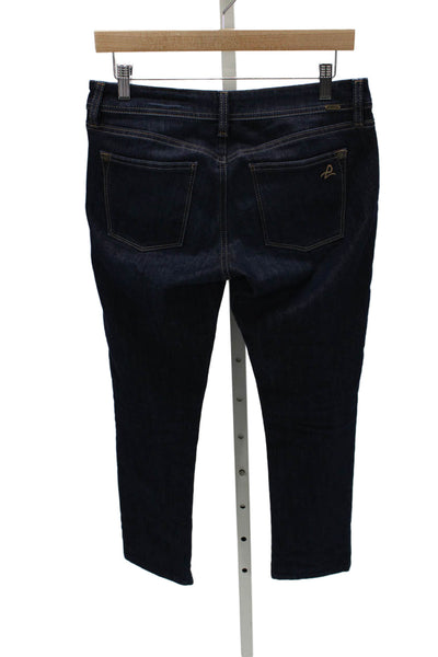 DL1961 Womens Cropped High Rise Blue Jeans Button Cotton Blend Size 29