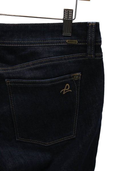 DL1961 Womens Cropped High Rise Blue Jeans Button Cotton Blend Size 29