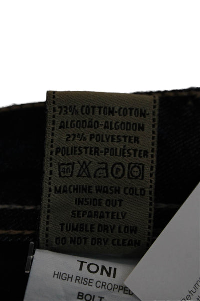 DL1961 Womens Cropped High Rise Blue Jeans Button Cotton Blend Size 29