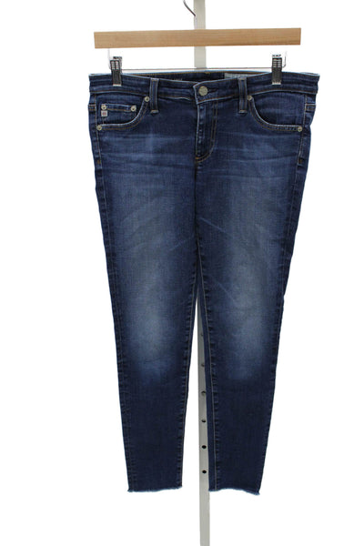 AG Adriano Goldschmied Womens Skinny Blue High Rise Cotton Jeans 30in Size 28