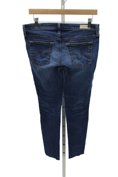 AG Adriano Goldschmied Womens Skinny Blue High Rise Cotton Jeans 30in Size 28