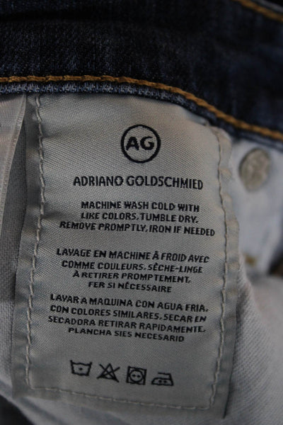 AG Adriano Goldschmied Womens Skinny Blue High Rise Cotton Jeans 30in Size 28
