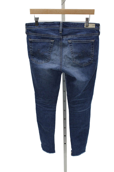AG Adriano Goldschmied Women Ankle Jeans Blue Mid Rise Cotton 28 Size 30