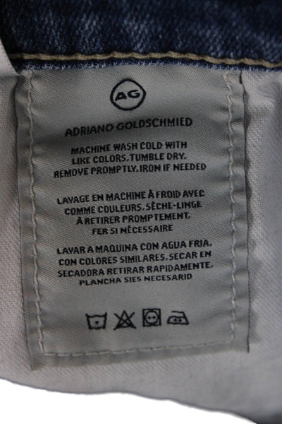 AG Adriano Goldschmied Women Ankle Jeans Blue Mid Rise Cotton 28 Size 30