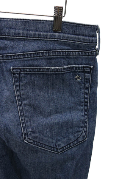 Rag & Bone Womens Cropped Jeans Blue High Rise Cotton Size 29