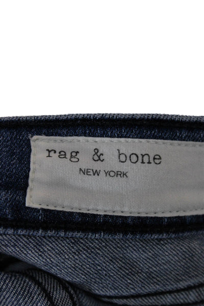Rag & Bone Womens Cropped Jeans Blue High Rise Cotton Size 29