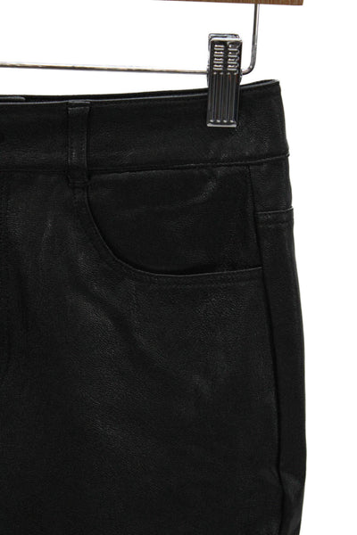 Paige Womens Dress Pants Faux Leather Black Button Size 26