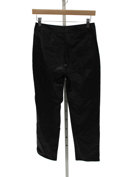 Paige Womens Dress Pants Faux Leather Black Button Size 26