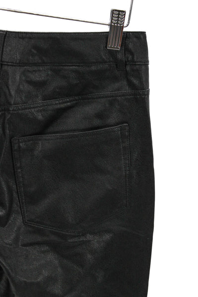 Paige Womens Dress Pants Faux Leather Black Button Size 26