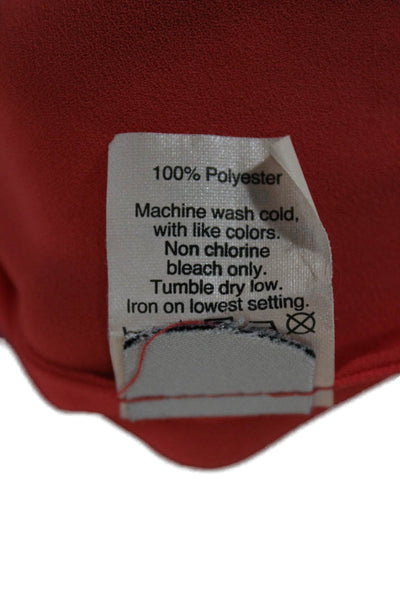 J Crew Women Basic Sleeveless Red Polyester Round Neck Blouse Size 0