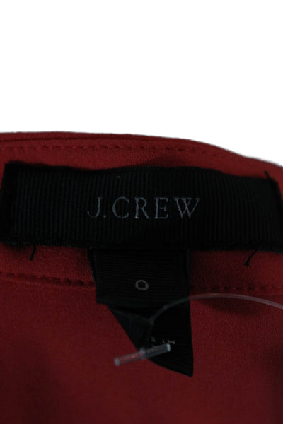 J Crew Women Basic Sleeveless Red Polyester Round Neck Blouse Size 0