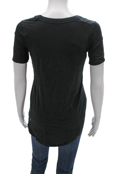 Lululemon Womens Black Basic T-Shirt Short Sleeve Round Neck Size 6