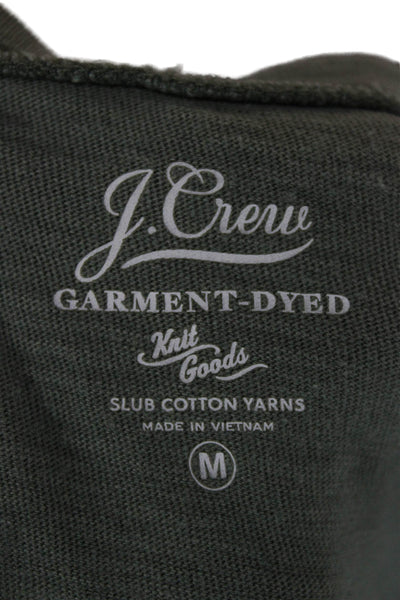 J Crew Mens Green Cotton Henley Short Sleeve Basic T-Shirt Size M