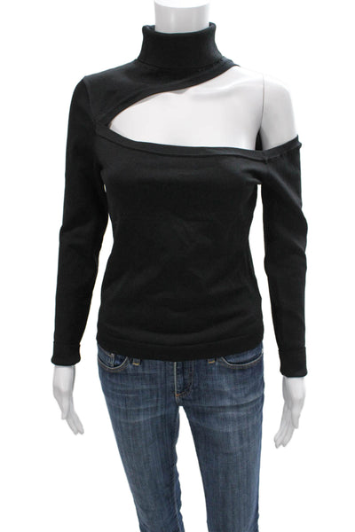 L'Agence Women Black Turtleneck Pullover Sweater Long Sleeve Size M