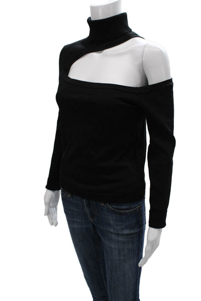 L'Agence Women Black Turtleneck Pullover Sweater Long Sleeve Size M
