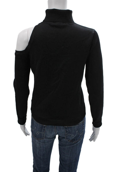 L'Agence Women Black Turtleneck Pullover Sweater Long Sleeve Size M