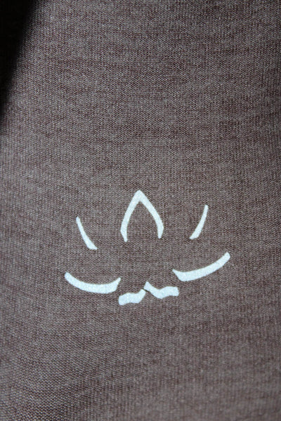 Beyond Yoga Womens Cropped Long Sleeve T-Shirt Brown Crew Neck Size S