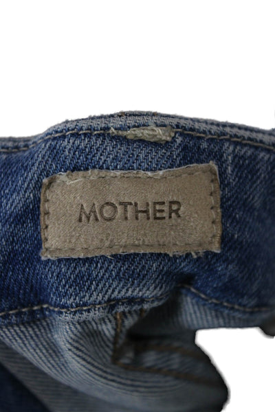 Mother Womens Mom High Rise Blue Jeans Size 25