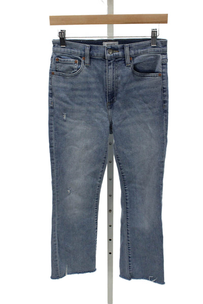 Pistola Womens Cropped High Rise Jeans Blue Cotton Zip Fly Size 26