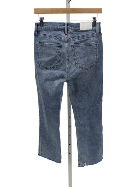 Pistola Womens Cropped High Rise Jeans Blue Cotton Zip Fly Size 26