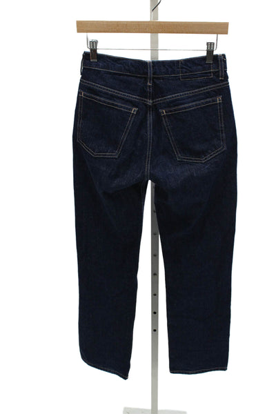 Zara Women Straight Jeans Blue High Rise Size 2