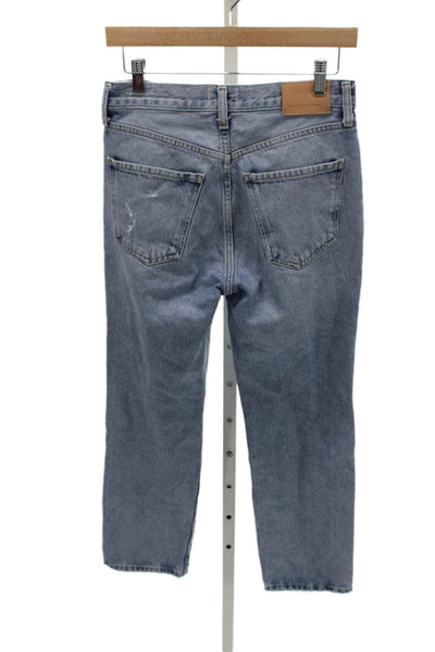 Citizens of Humanity Women Straight Jeans Blue High Rise Cotton Size 24