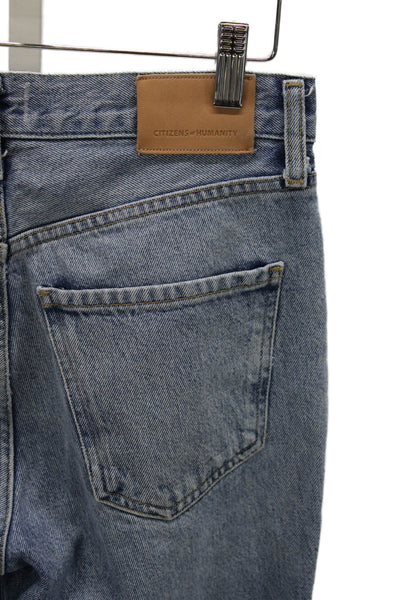 Citizens of Humanity Women Straight Jeans Blue High Rise Cotton Size 24
