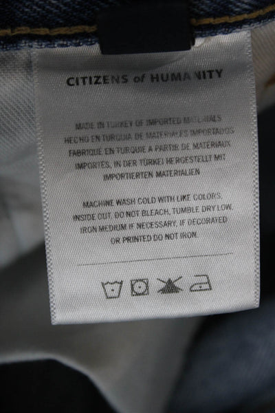 Citizens of Humanity Women Straight Jeans Blue High Rise Cotton Size 24