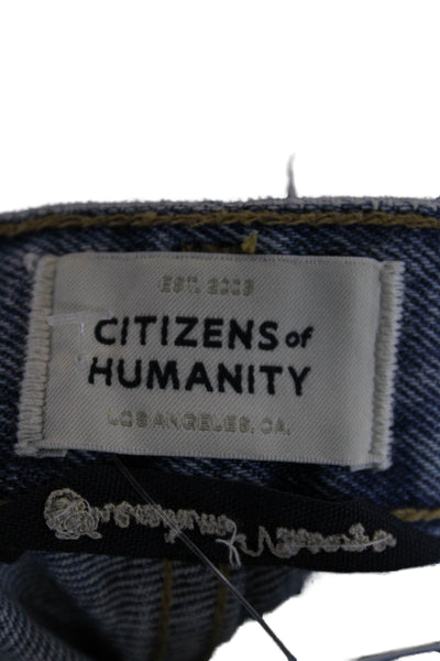 Citizens of Humanity Women Straight Jeans Blue High Rise Cotton Size 24