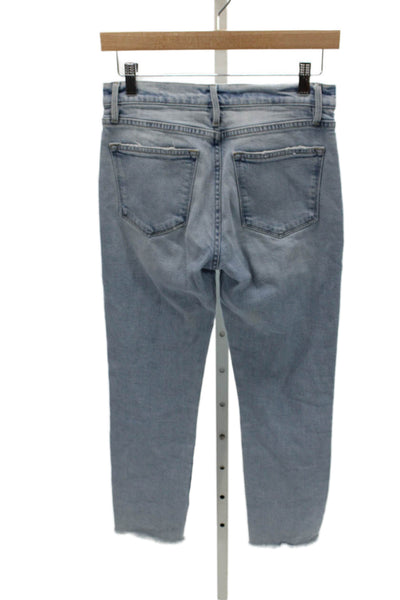 Frame Women Skinny Jeans Blue High Rise Cotton Zip Inseam 26 Size 25