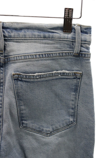 Frame Women Skinny Jeans Blue High Rise Cotton Zip Inseam 26 Size 25