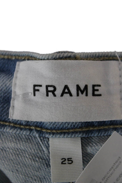 Frame Women Skinny Jeans Blue High Rise Cotton Zip Inseam 26 Size 25