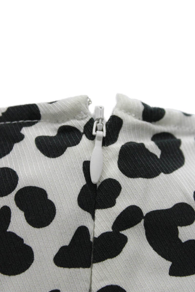 Mother Of Pearl Women Wrap Dress Black Animal Print Long Sleeve Size 6
