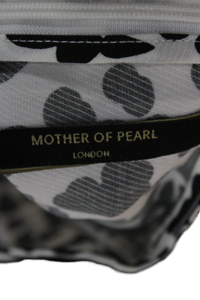 Mother Of Pearl Women Wrap Dress Black Animal Print Long Sleeve Size 6