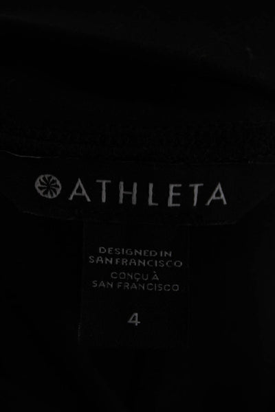 Athleta Womens Black Ankle Pants Polyester Pull On Size 4
