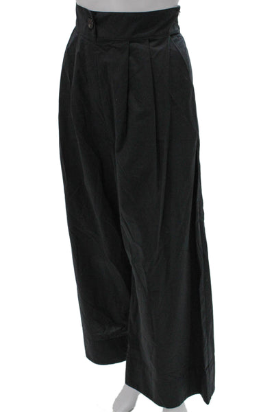 Rachel Zoe Women Black Cotton Dress Pants Button Size 6
