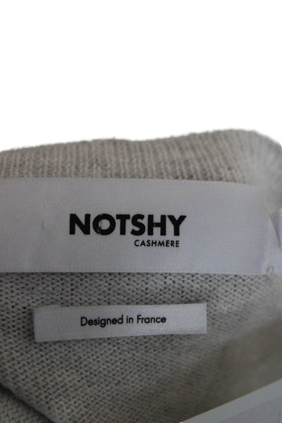 Notshy Womens Pullover Sweater Gray Crew Neck Short Sleeve Cashmere Size S