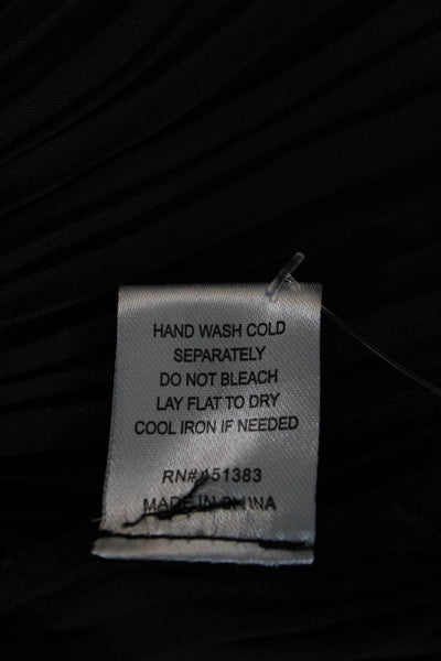Decker Womens Black Trapeze Swing Dress Short Sleeve High Neck Tie Size XS