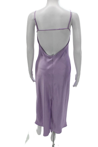 Zara Women Purple Slip Dress Sweetheart Neckline Midi Polyester Size S