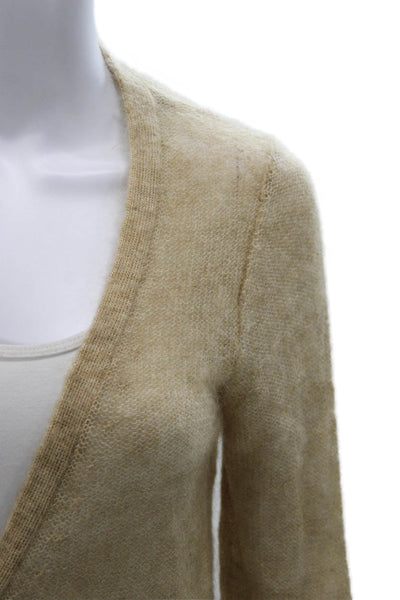 J Crew Womens Beige Wool Blend V Neck Long Sleeve Cardigan Size S