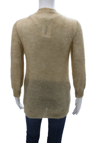 J Crew Womens Beige Wool Blend V Neck Long Sleeve Cardigan Size S