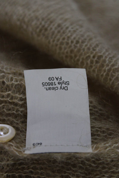J Crew Womens Beige Wool Blend V Neck Long Sleeve Cardigan Size S