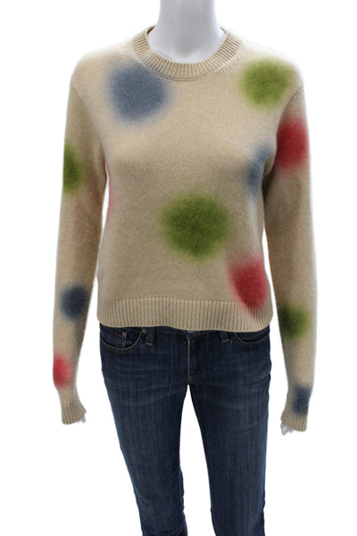 The Elder Statesman Women Cashmere Polka Dot Pullover Sweater Multicolor Size S