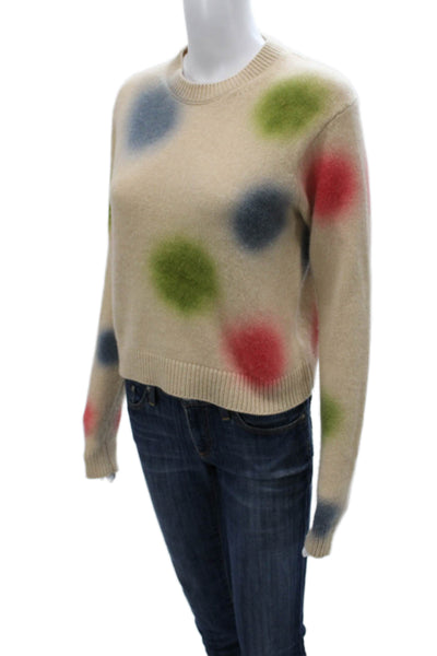 The Elder Statesman Women Cashmere Polka Dot Pullover Sweater Multicolor Size S